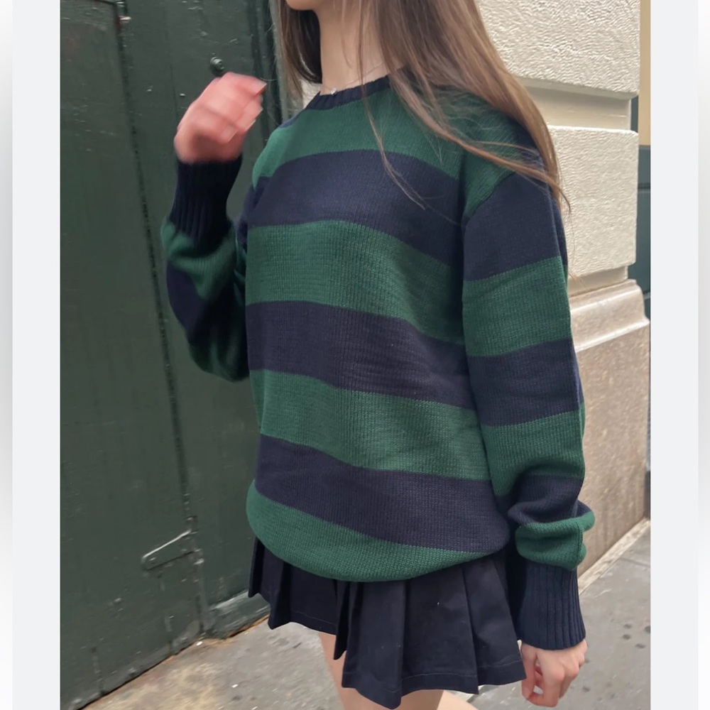 Brandy Melville “Tate” Brianna Cotton Thick Stripe Sweater
